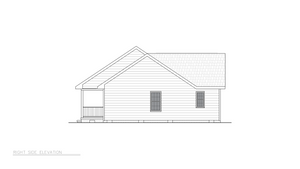 ST25085 Corona Traditional Style House Plan, 3 Bedrooms 2 Bathrooms  Right Side Elevation