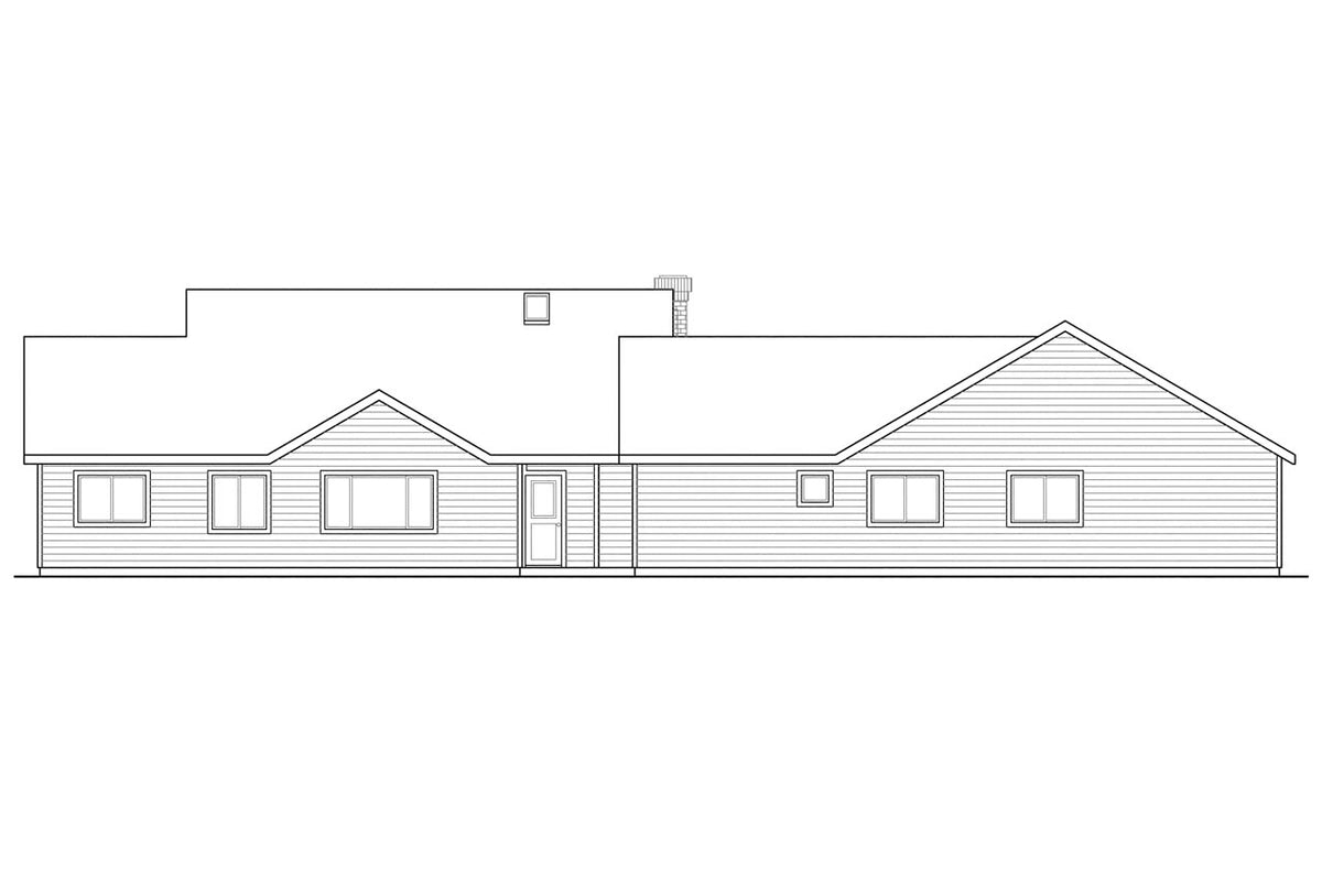 AM7233-A Ardella House Plan Rear Elevation Drawing