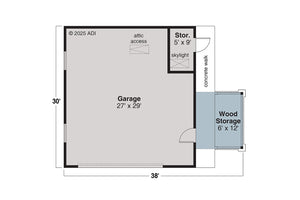 AM7240-A Ashwell House detached garage Floor Plan
