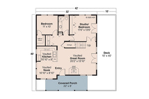 AM7240-A Ashwell House First Floor Plan 3 Bedrooms, 2 Baths