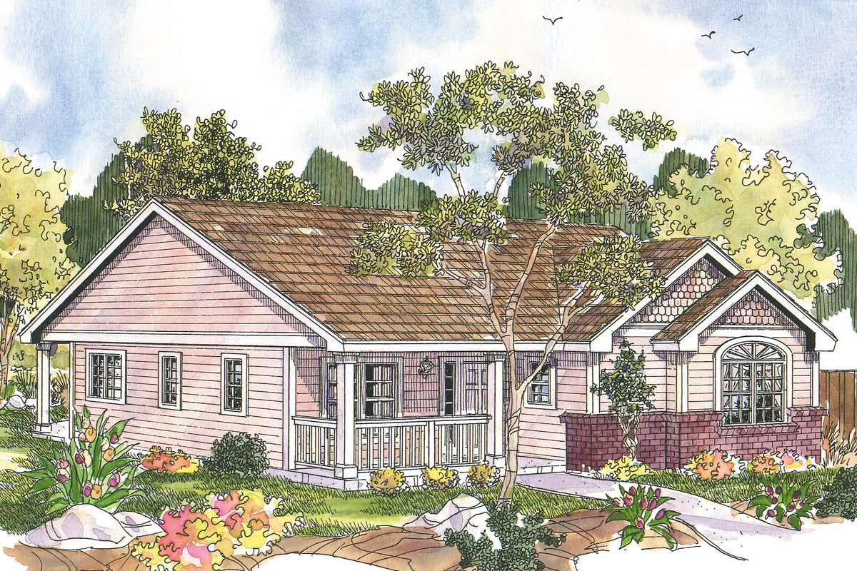 AM8291-A Cottage House, 3 Bedrooms, 2 Bathrooms | Callaway House Plan Exterior-3