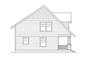 AM8288-A Cottage House, 3 Bedrooms, 2.5 Bathrooms | Dickinson House Plan Left Elevation