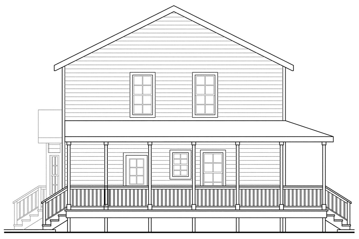 AM7792-A Country House Left Elevation, 3 Bedrooms, 2.5 Bathrooms | 30-791 Pine Hill 