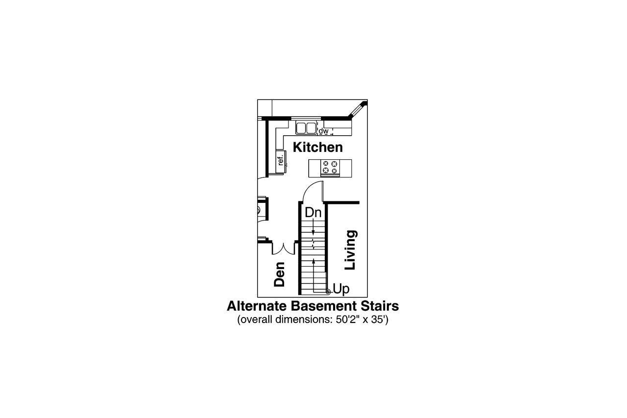 AM7791-A Country House Basement Stair Location Floor Plan, 3 Bedrooms, 2.5 Bathrooms | 30-197 Adkins 