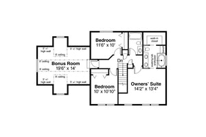 AM7791-A Country House Second Floor Plan, 3 Bedrooms, 2.5 Bathrooms | 30-197 Adkins 