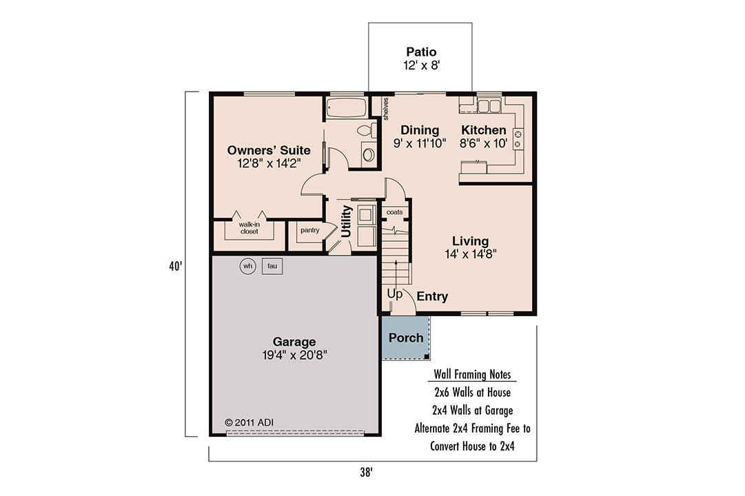 AM7941-A Country House, 4 Bedrooms, 2 Bathrooms | Plan 30-321 Aldridge Exterior