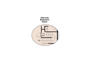 AM8289-A Cottage House Basement Stair Location Floor Plan, 3 Bedrooms, 2.5 Bathrooms | Emerson House Plan 