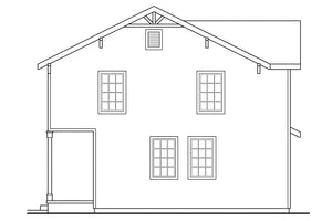 AM8289-A Cottage House, 3 Bedrooms, 2.5 Bathrooms | Emerson House Plan Left Elevation