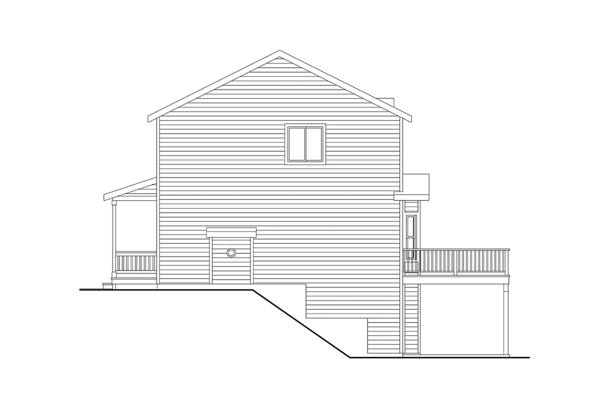 AM7935-A Country House, 3 Bedroom, 2.5 Bathrooms | Plan 31-360 Fernley Right Elevation