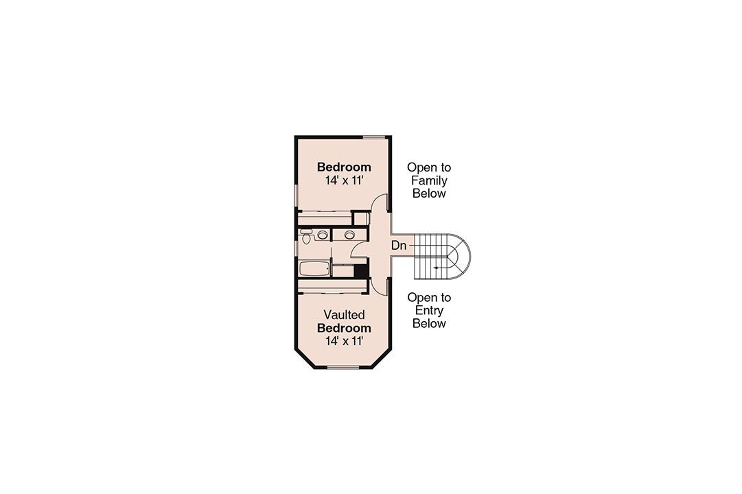 AM7939-A Country House Second Floor Plan, 3 Bedrooms, 2.5 Bathrooms | Plan 10-134 Hayward 