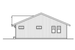 AM8112-A Ranch House, 3 Bedrooms, 2 Bathrooms | Mackay House Plan Right Elevation