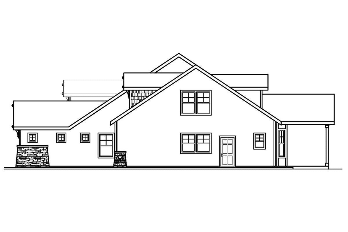 AM8277-A Craftsman House, 3 Bedrooms, 2 Bathrooms, 2 Half Baths | River Glen House Plan Right Elevation