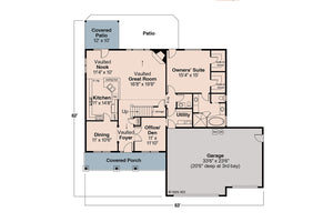 AM7189-A White Haven Main Floor Plan - 3 Bed, 2 Bath, 1 Half Bath