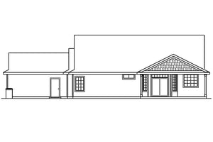 AM7666-A Country House Plan, 4 Bedrooms, 3 Bathrooms | Ashley House Plan Rear Elevation