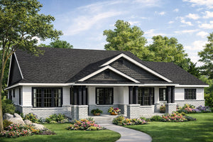 AM7666-A Country House Plan, 4 Bedrooms, 3 Bathrooms | Ashley House Plan Exterior-2
