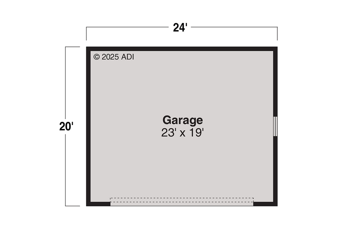AM8288-A Cottage House Garage Floor Plan, 3 Bedrooms, 2.5 Bathrooms | Dickinson House Plan 