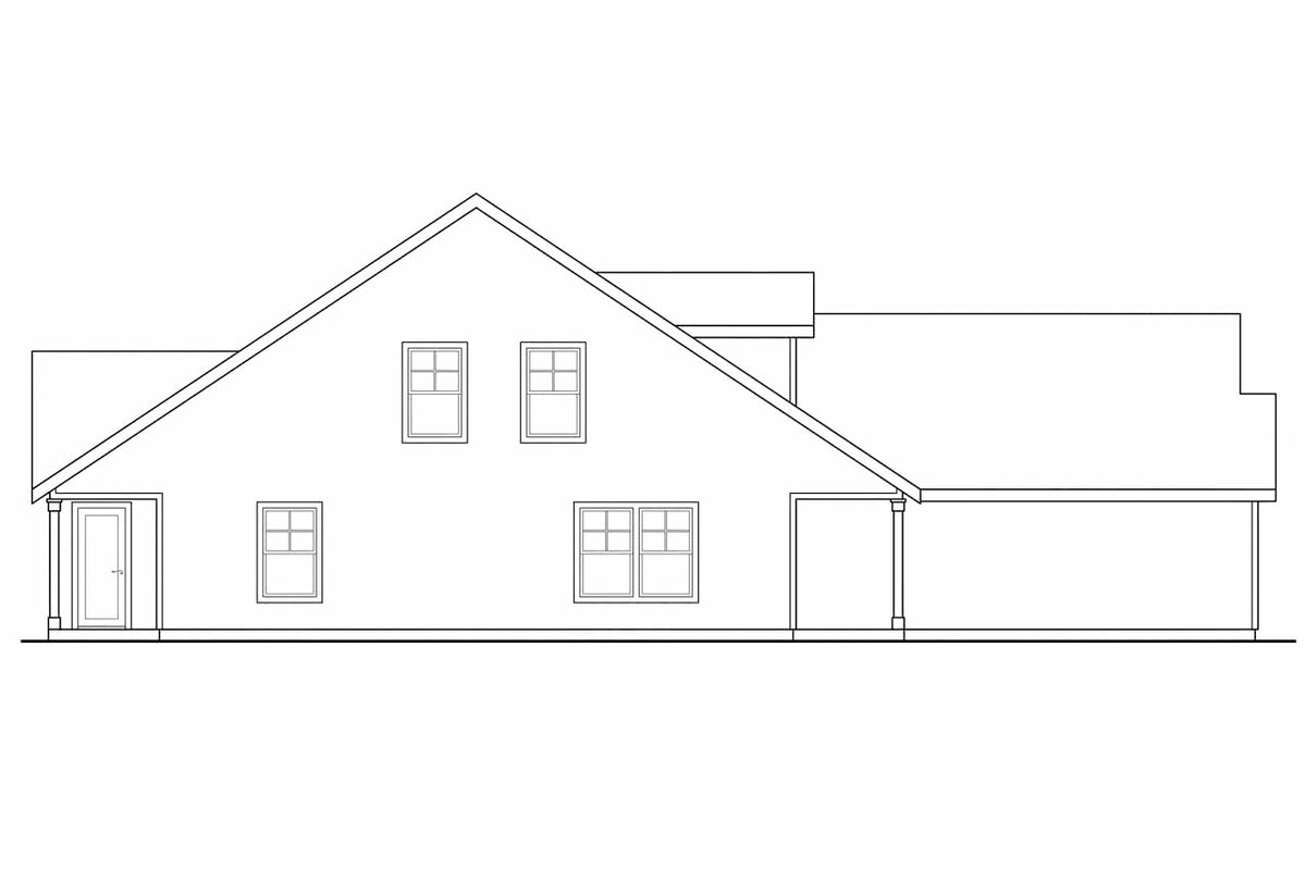 AM8108-A Craftsman Duplex House, 6 Bedrooms, 4 Bathrooms | Braydon House Plan Left Elevation