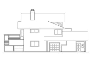AM7660-A Lodge House Left Elevation, 5 Bedrooms, 4 Bathrooms | Catkin House Plan 