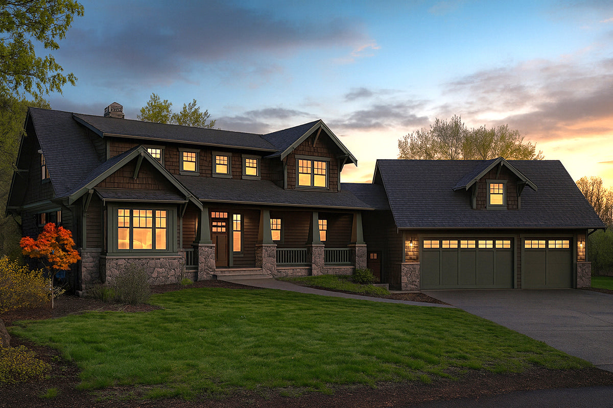 AM7648-A Craftsman House, 2662 Square Feet, 3 Bedrooms, 2.5 Bathrooms | Cedarbrook House Plan Exterior