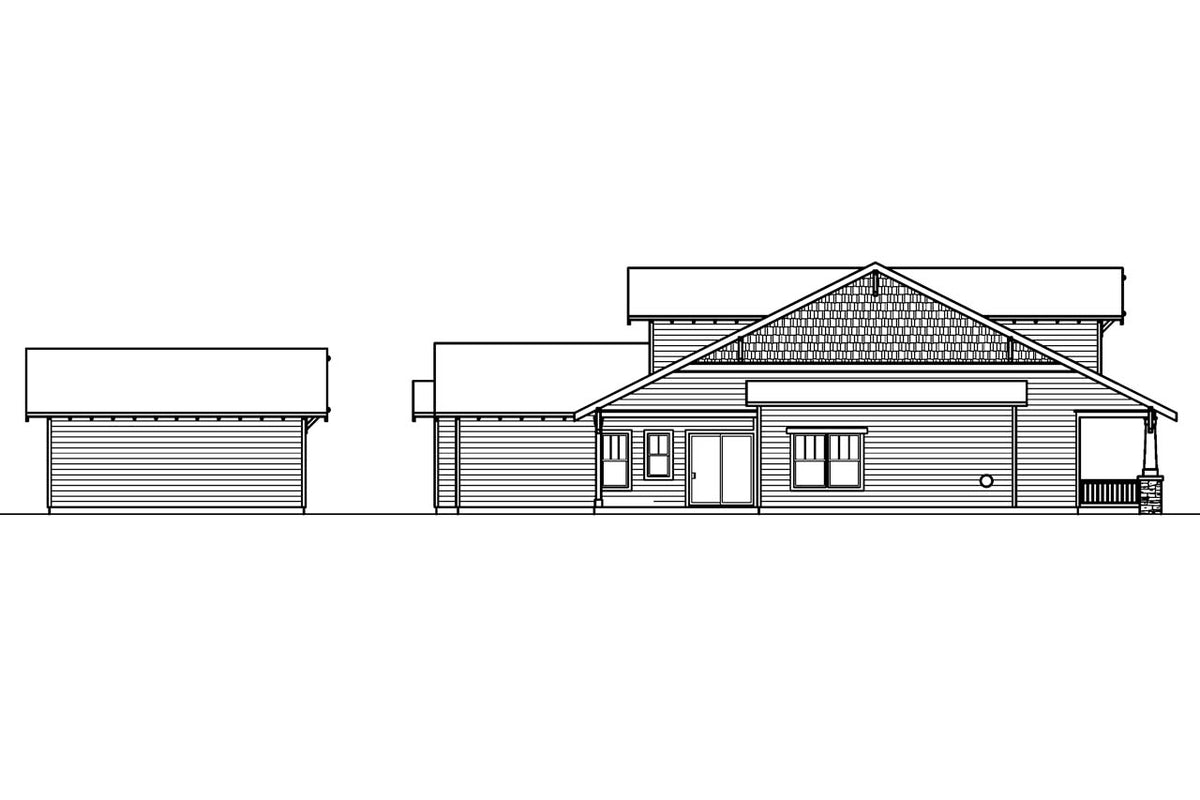 AM8281-A Bungalow House, 3 Bedrooms, 2.5 Bathrooms | Markham House Plan Left Elevation