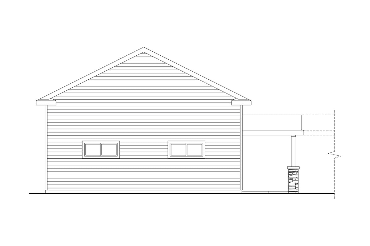 AM7798-A RV Garage Rear Elevation| 20-245 RV Garage 