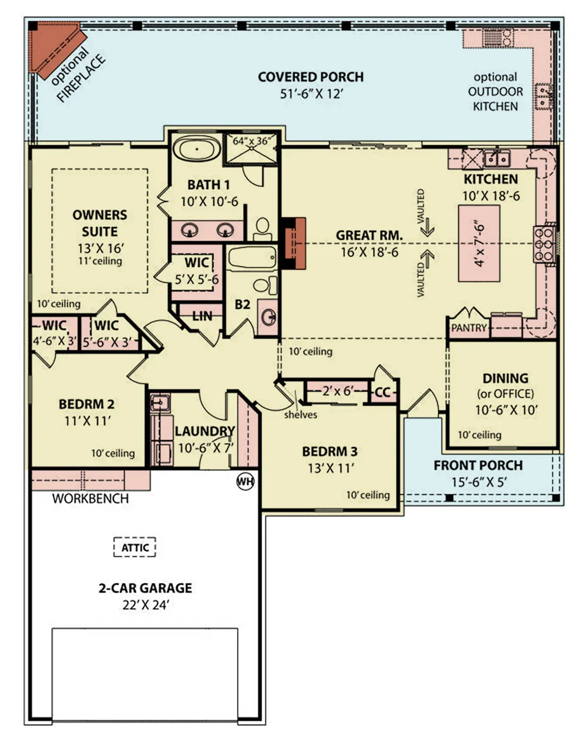 A695-A Cream Puff House First Floor Plan