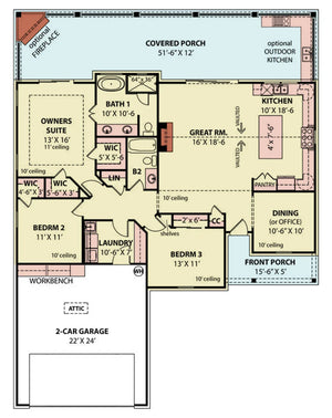 A695-A Cream Puff House First Floor Plan