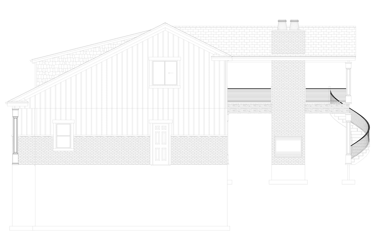 AO7992-A Carriage House, 1 Bedroom, 2.5 Bathrooms | Cummings Right Elevation