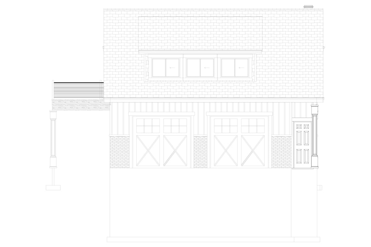 AO7992-A Carriage House, 1 Bedroom, 2.5 Bathrooms | Cummings Front Elevation