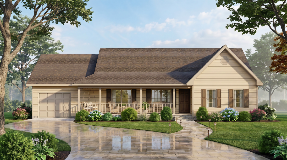 A8230-A Cottage House, 3 Bedrooms, 2 Bathrooms | Curtis House Plan Exterior-4