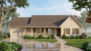 A8230-A Cottage House, 3 Bedrooms, 2 Bathrooms | Curtis House Plan Exterior-4