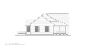 A8230-A Cottage House, 3 Bedrooms, 2 Bathrooms | Curtis House Plan Left Elevation