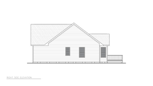 A8230-A Cottage House, 3 Bedrooms, 2 Bathrooms | Curtis House Plan Right Elevation