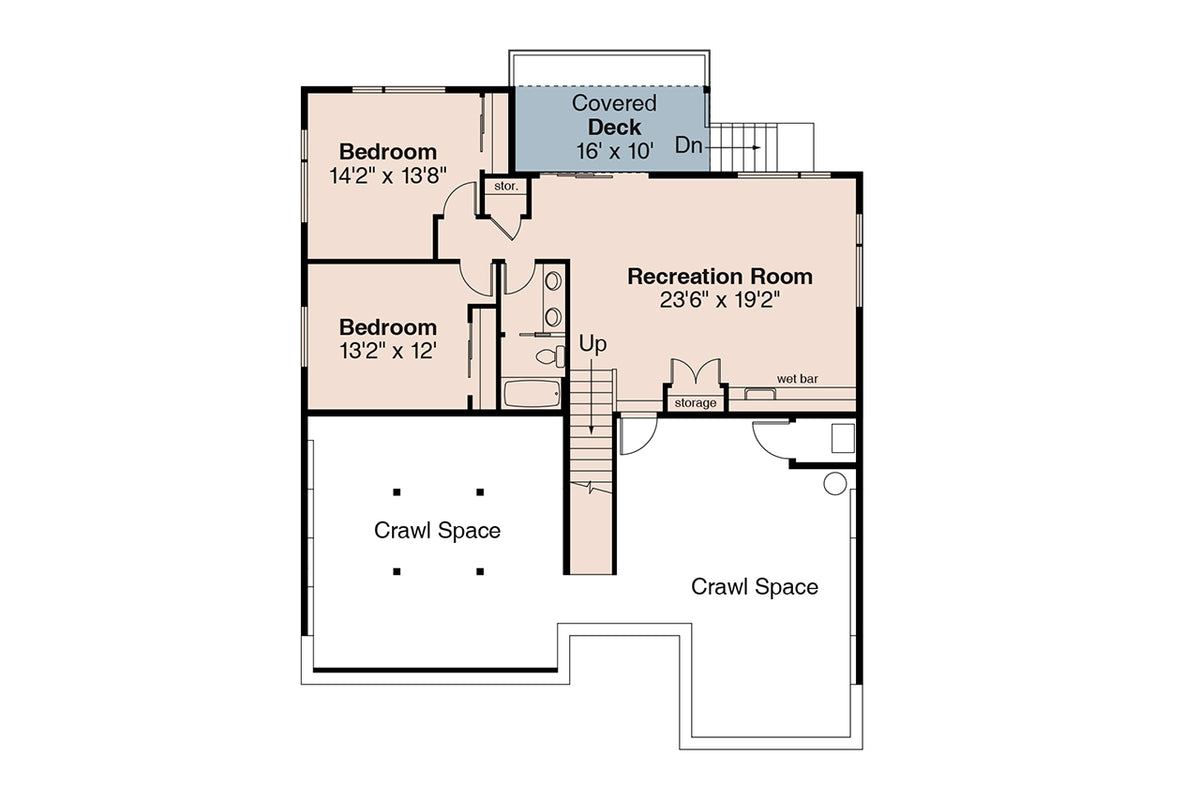 AM8267-A Modern House Basement Floor Plan, 4 Bedrooms, 3 Bathrooms | Cypress Ridge House Plan 
