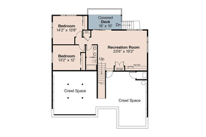 AM8267-A Modern House Basement Floor Plan, 4 Bedrooms, 3 Bathrooms | Cypress Ridge House Plan 