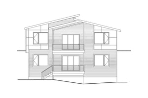 AM8267-A Modern House, 4 Bedrooms, 3 Bathrooms | Cypress Ridge House Plan Rear Elevation