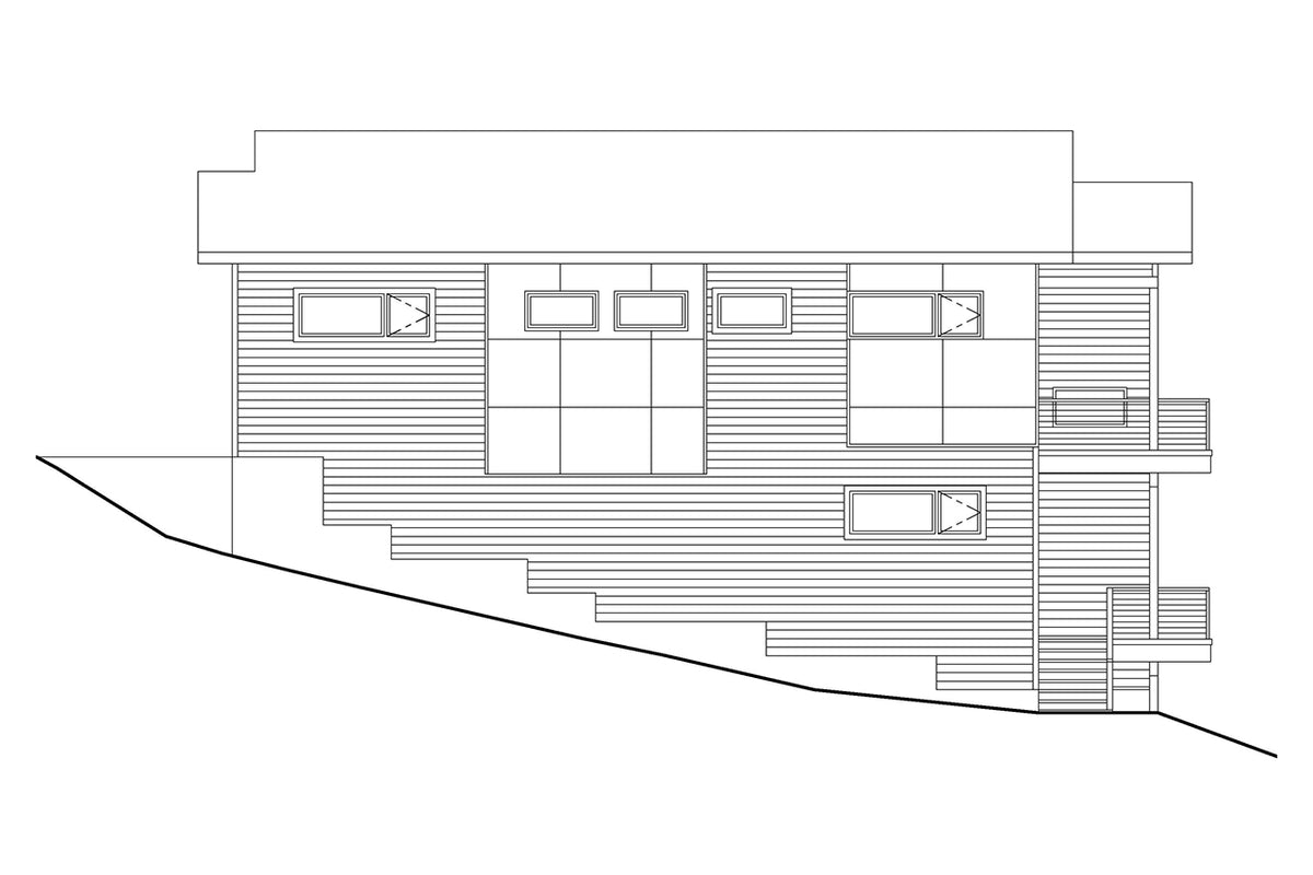 AM8267-A Modern House, 4 Bedrooms, 3 Bathrooms | Cypress Ridge House Plan Right Elevation