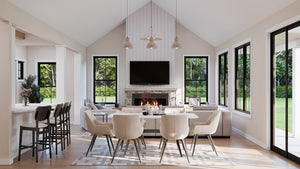 AJ7856-A Craftsman House Dining and Great Room, 3 to 4 Bedrooms, 2.5 Bathrooms | Plan VD1067