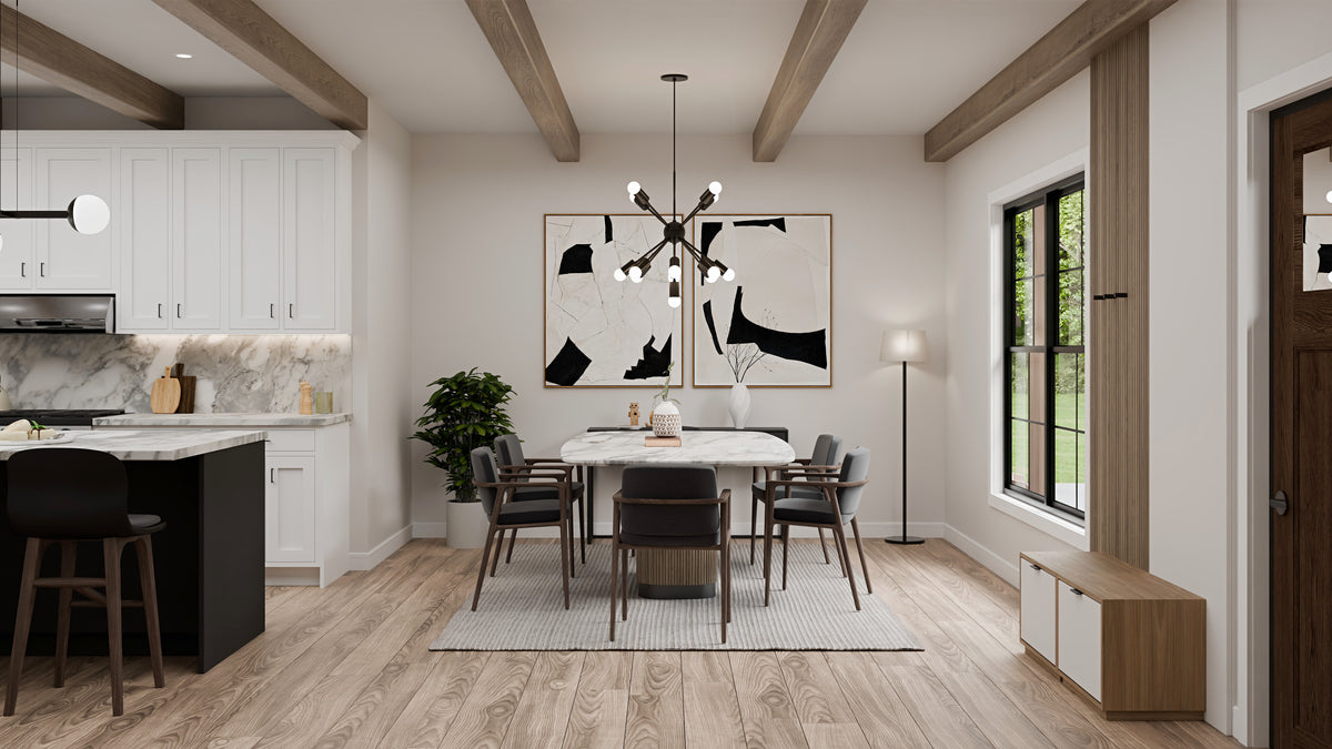 AJ7727-A Modern Farmhouse Dining, 3 Bedrooms, 2 Bathrooms | Plan 1064 