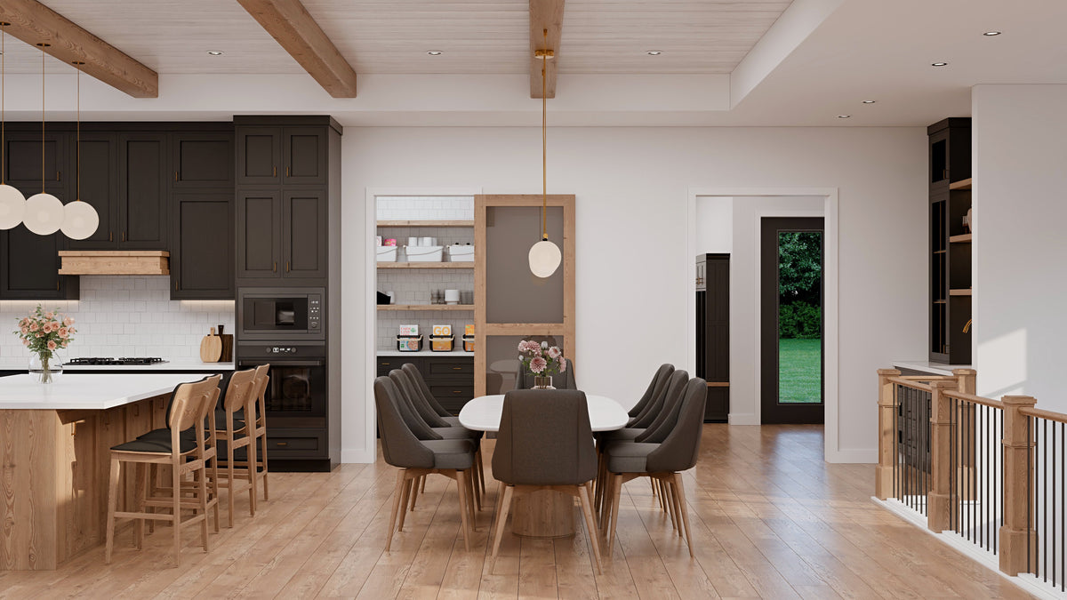 AJ7980-A Modern Farmhouse Dining, 3 Bedrooms, 4.5 Bathrooms | Plan 1068 