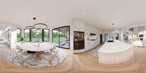 AJ7726-A Craftsman House Dining Panorama, 3 Bedrooms, 2.5 Bathrooms | Plan 1063