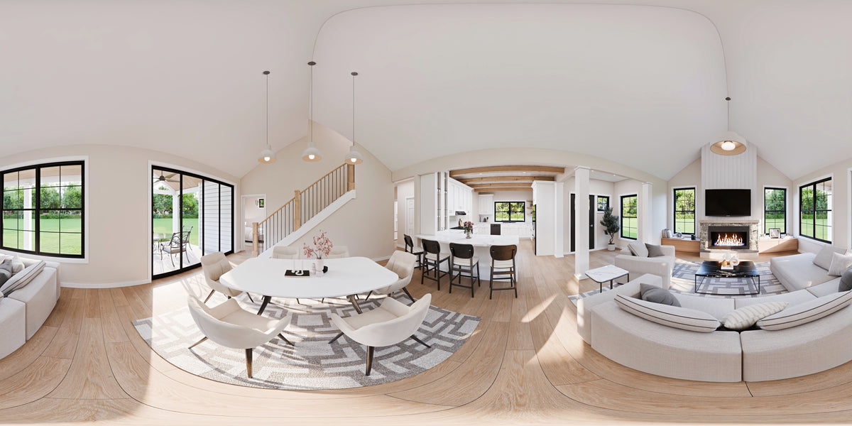AJ7856-A Craftsman House Dining Panorama, 3 to 4 Bedrooms, 2.5 Bathrooms | Plan VD1067