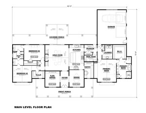 AN8219-A Modern Farmhouse First Floor Plan, 3 Bedrooms, 2.5 Bathrooms | Downey-1 House Plan 