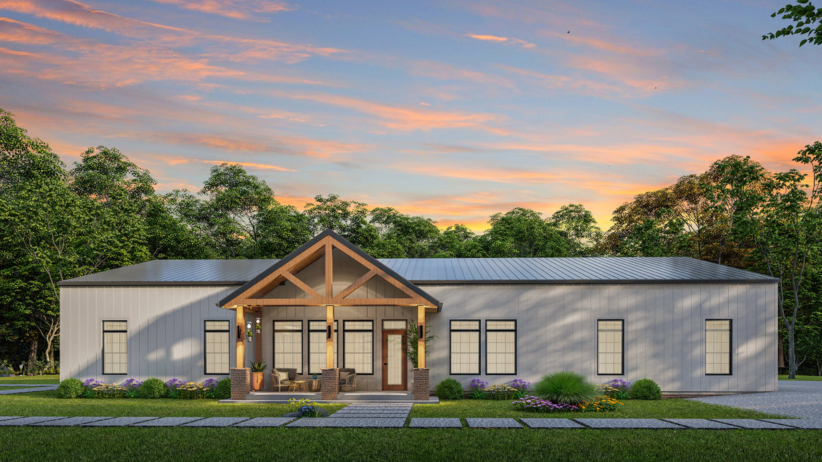 Spacious 4-Bedroom Ranch Plan with In-Law Suite and Workshop
