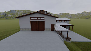 AO8498-A Barndominium Garage, 2.5 Bathrooms | Danfors Garage Plan Exterior