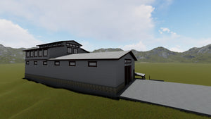 AO8498-A Barndominium Garage, 2.5 Bathrooms | Danfors Garage Plan Exterior-2