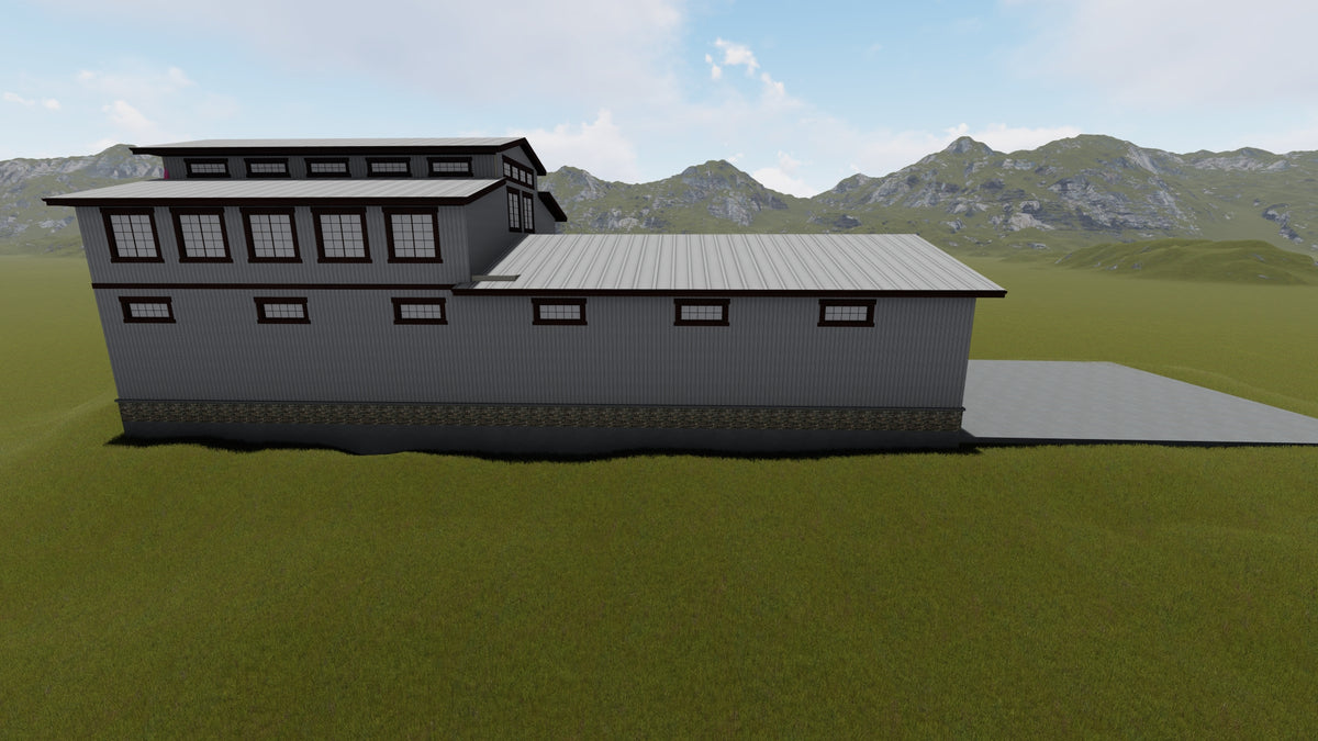 AO8498-A Barndominium Garage, 2.5 Bathrooms | Danfors Garage Plan Exterior-3
