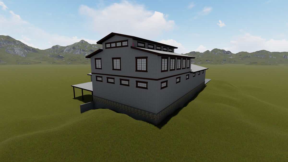AO8498-A Barndominium Garage, 2.5 Bathrooms | Danfors Garage Plan Exterior-4