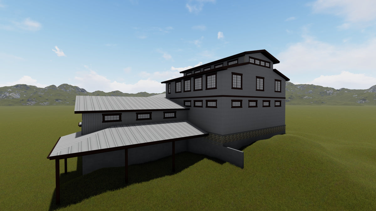AO8498-A Barndominium Garage, 2.5 Bathrooms | Danfors Garage Plan Exterior-5