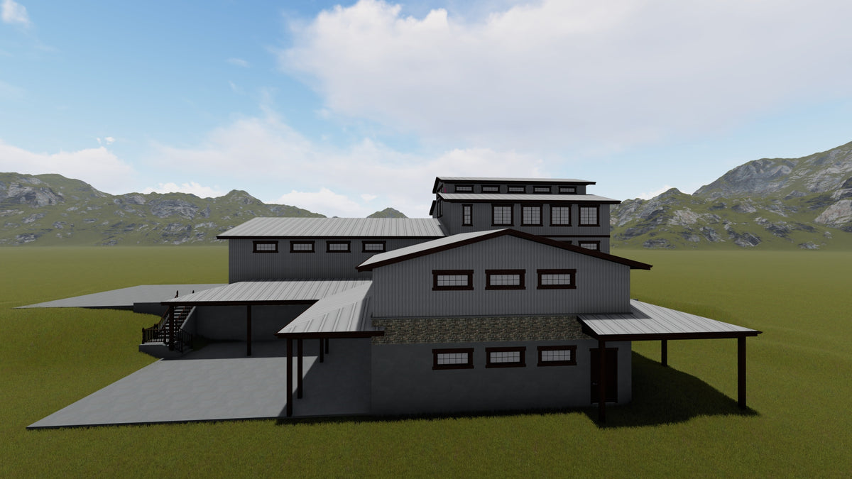 AO8498-A Barndominium Garage, 2.5 Bathrooms | Danfors Garage Plan Exterior-6